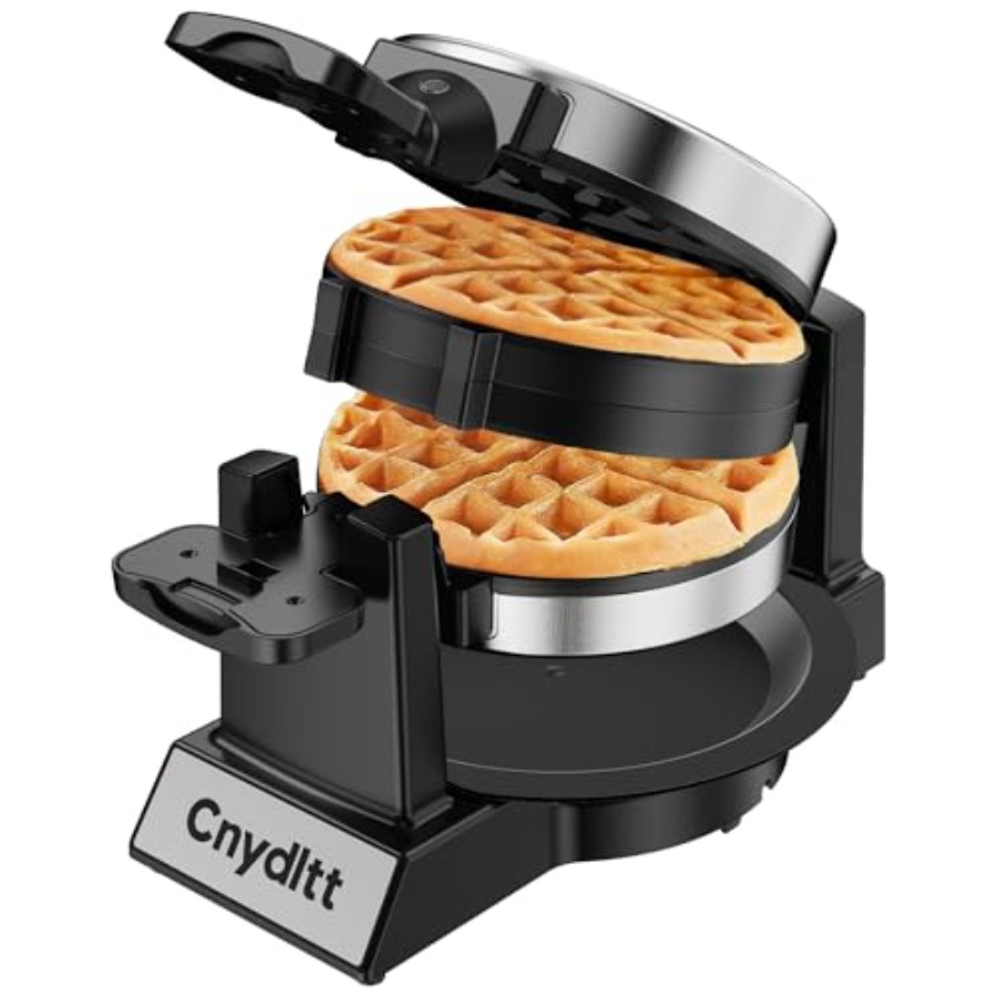 Waffle Iron Belgian - Double Waffle Maker 1400W Rotating Belgian