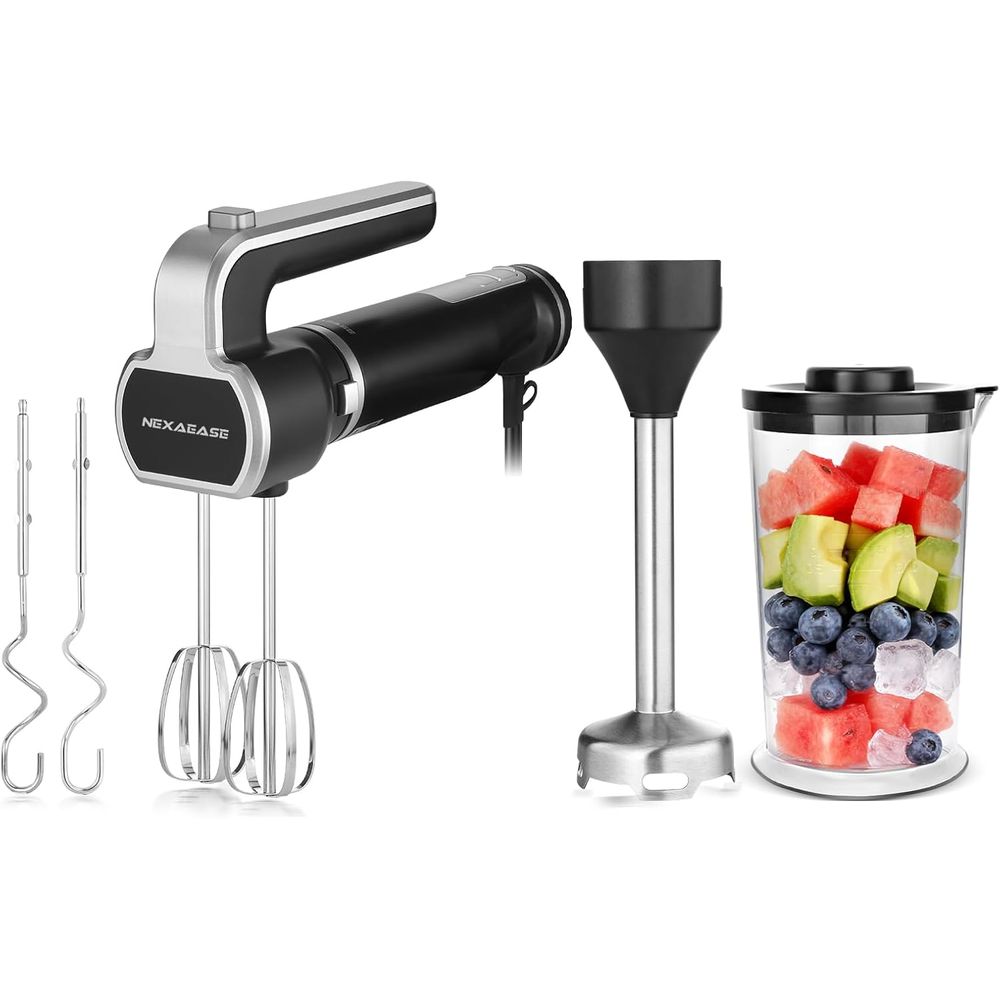 Hand Mixer Electric - Immersion Blender with Beater, Whisk, and