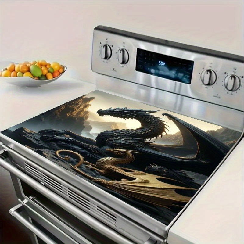 Kitchen Appliances Electric Stove - 3D Dragon Pattern Stove Top Cover