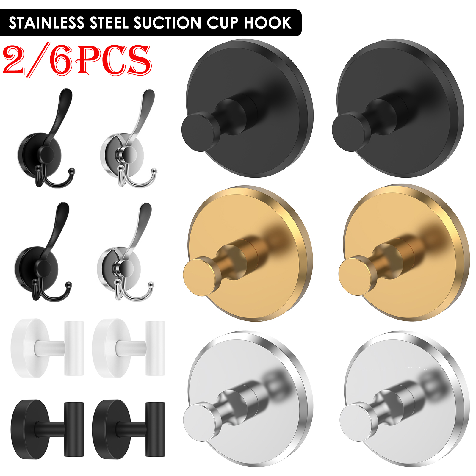 2/6Pcs Stainless Steel Suction - Kitchen Appliances Holder のレビューと価格