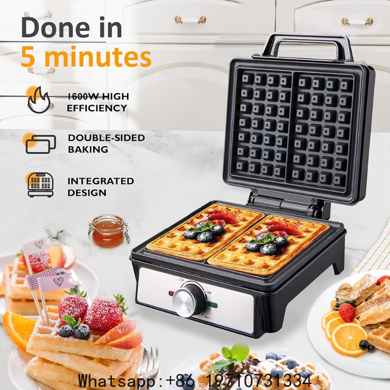 Waffles Maker 2 Slices Adjusta - Waffle Iron Belgian のレビューと価格