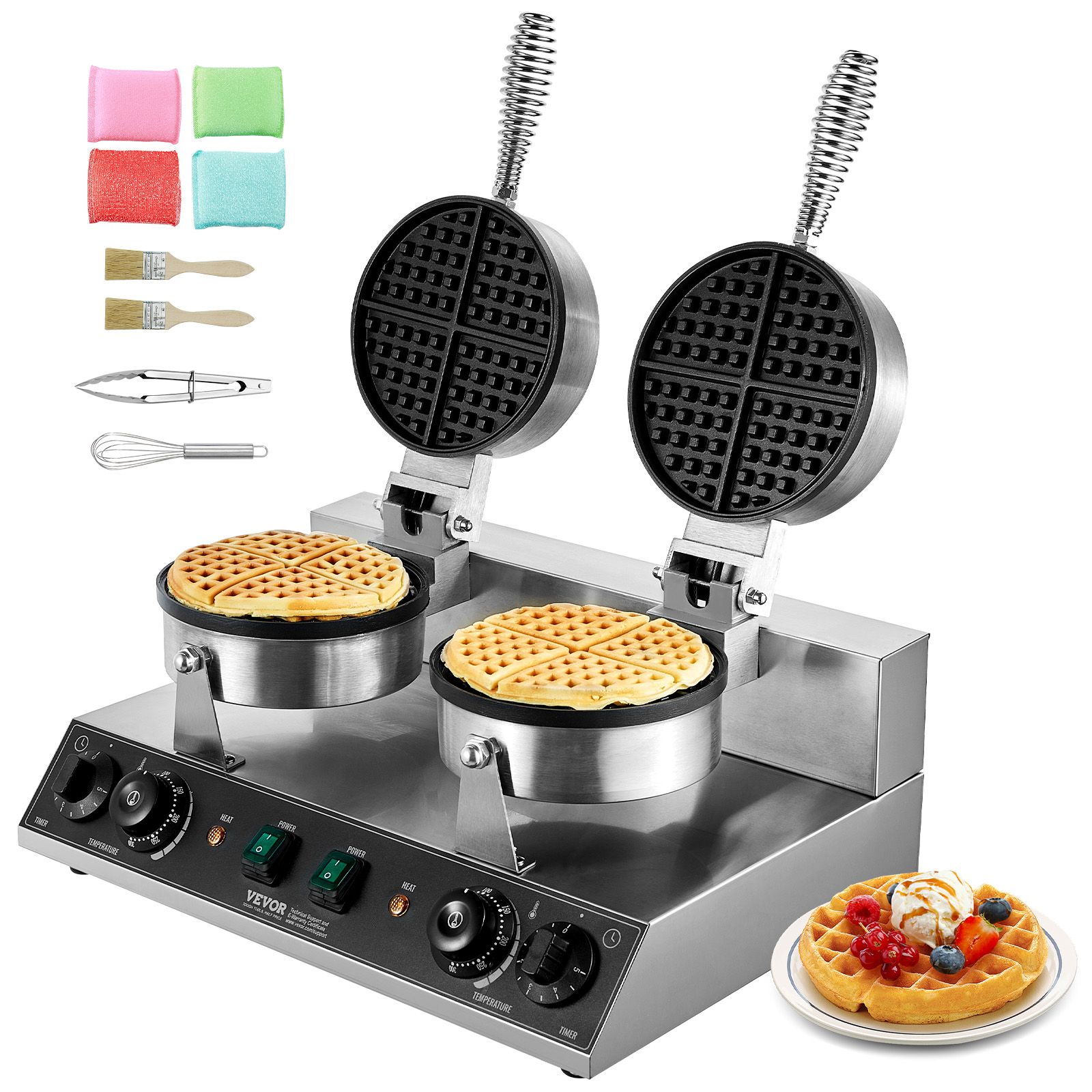 VEVOR Commercial Waffle Maker  - Waffle Iron Belgian のレビューと価格