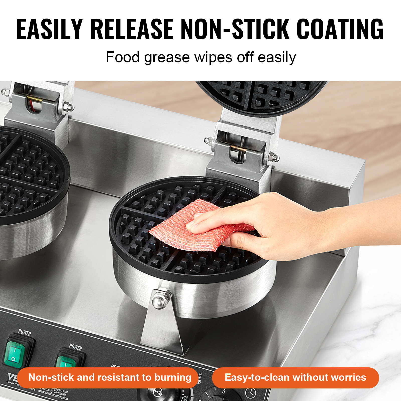 VEVOR Commercial Waffle Maker  - Waffle Iron Belgian のレビューと価格