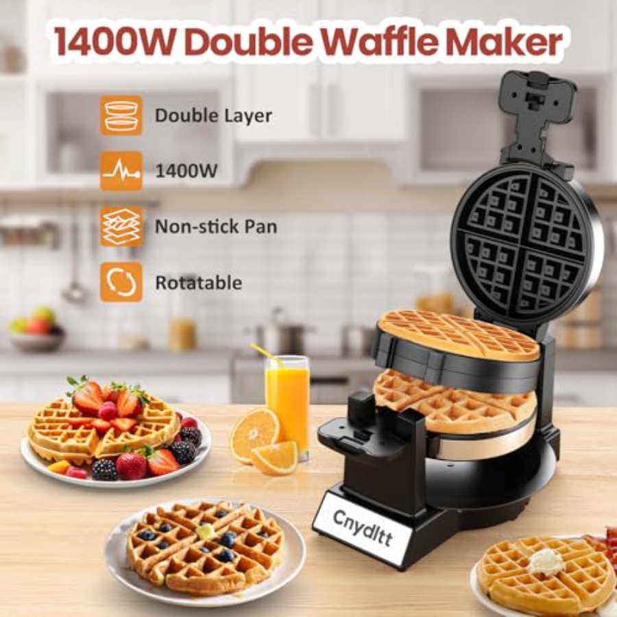 Double Waffle Maker 1400W Rota - Waffle Iron Belgian のレビューと価格