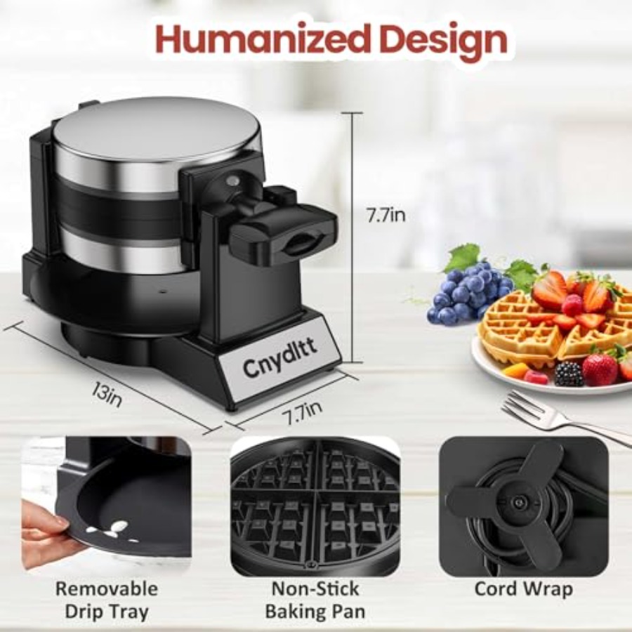 Double Waffle Maker 1400W Rota - Waffle Iron Belgian のレビューと価格