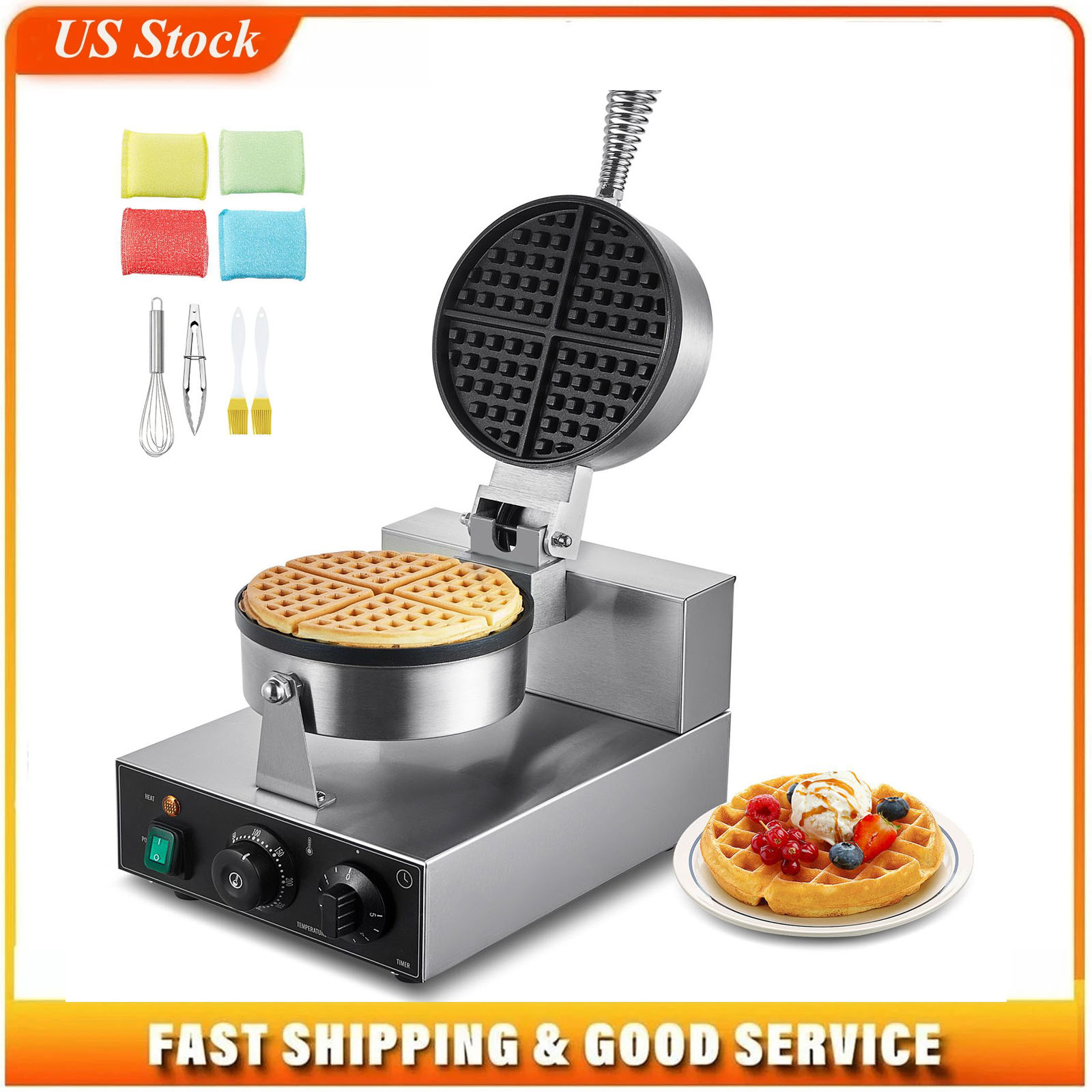 Commercial Waffle Maker, 1230W - Waffle Iron Belgian のレビューと価格