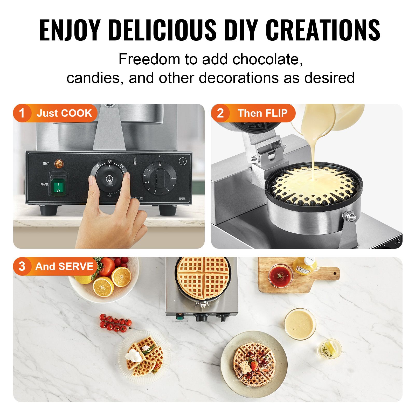 Commercial Waffle Maker, 1230W - Waffle Iron Belgian のレビューと価格