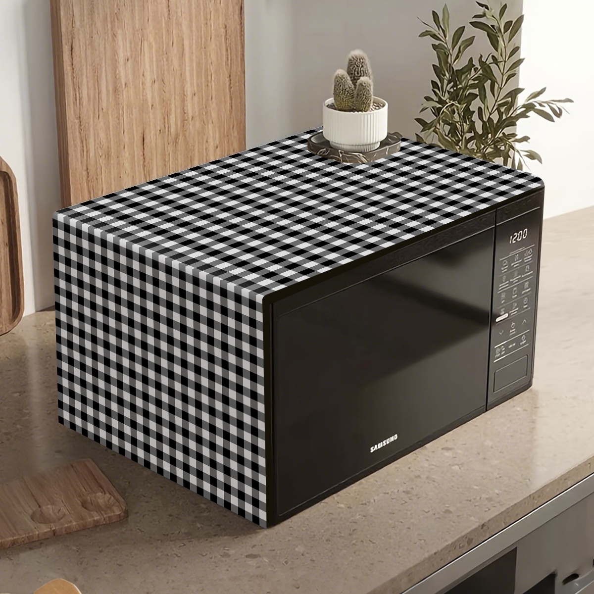 Black White Plaid Microwave Ov - Kitchen Appliances In White のレビューと価格