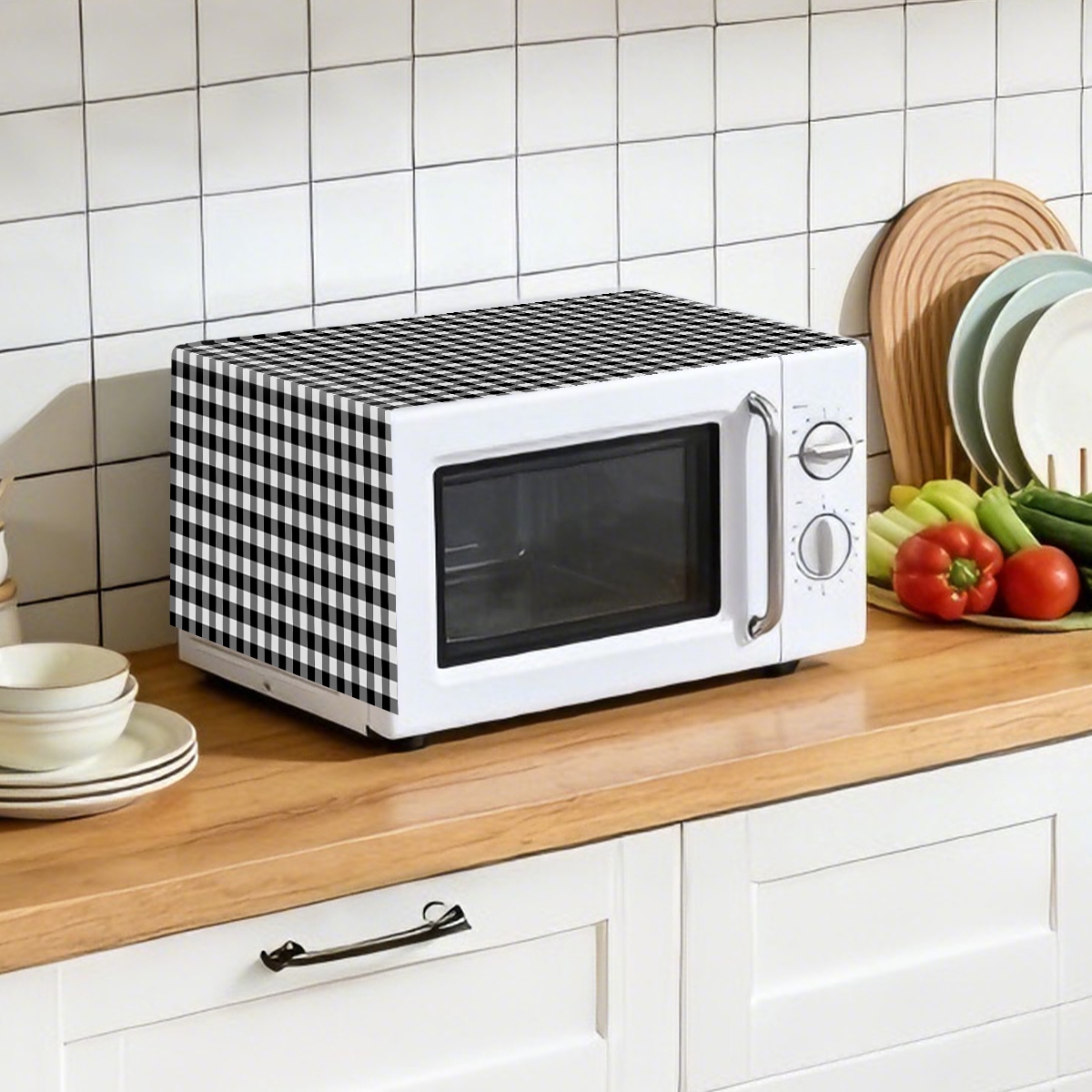 Black White Plaid Microwave Ov - Kitchen Appliances In White のレビューと価格