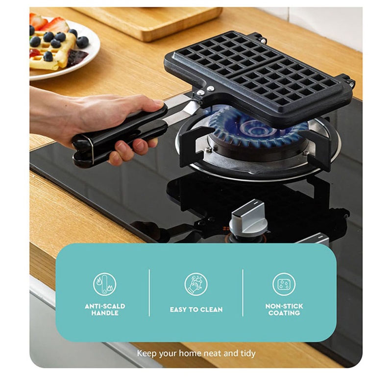 1 PCS Stove Top Waffle Iron Pl - Waffle Iron Belgian のレビューと価格