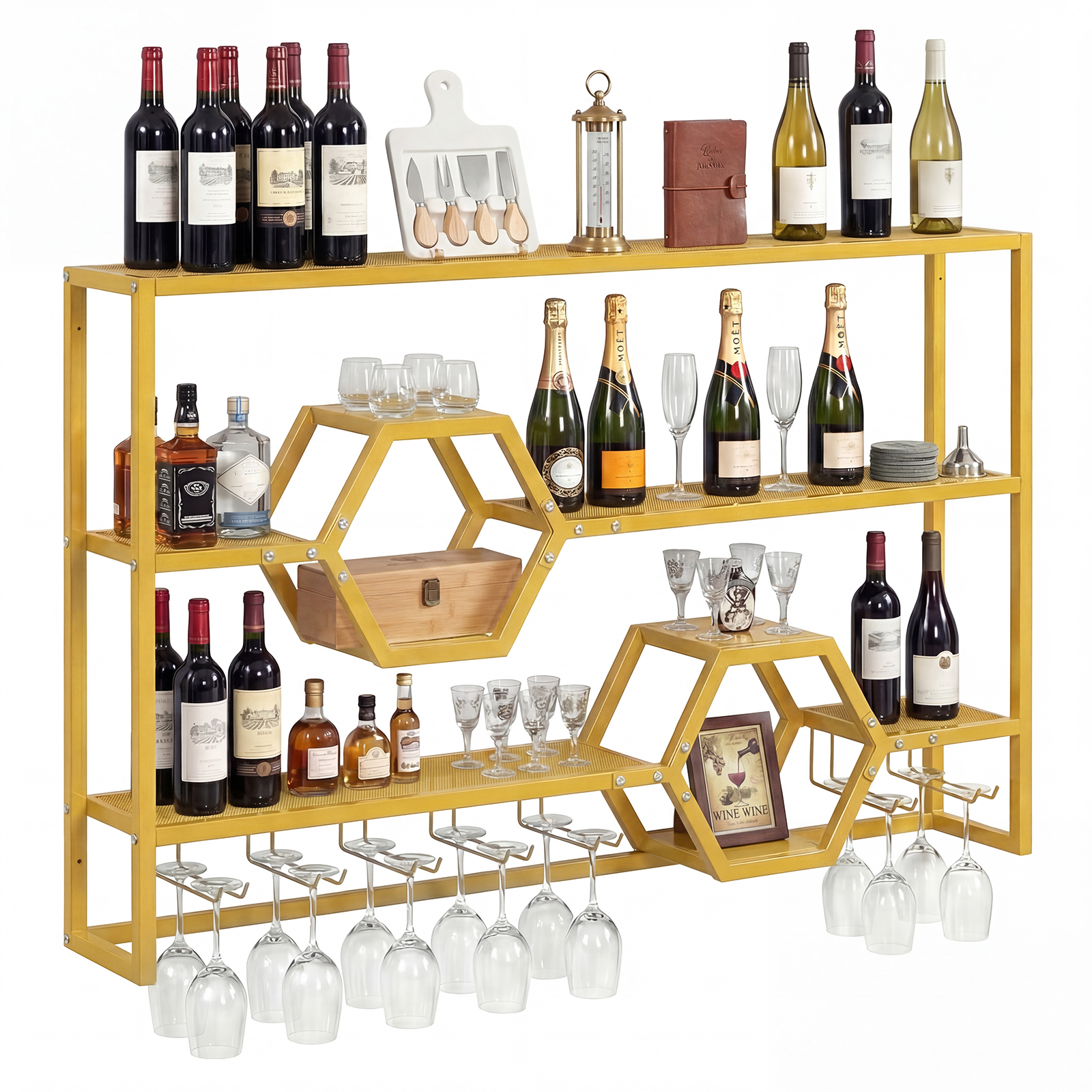 Wall Mounted Wine Rack 47” Lar - Kitchen Appliances Holder のレビューと価格