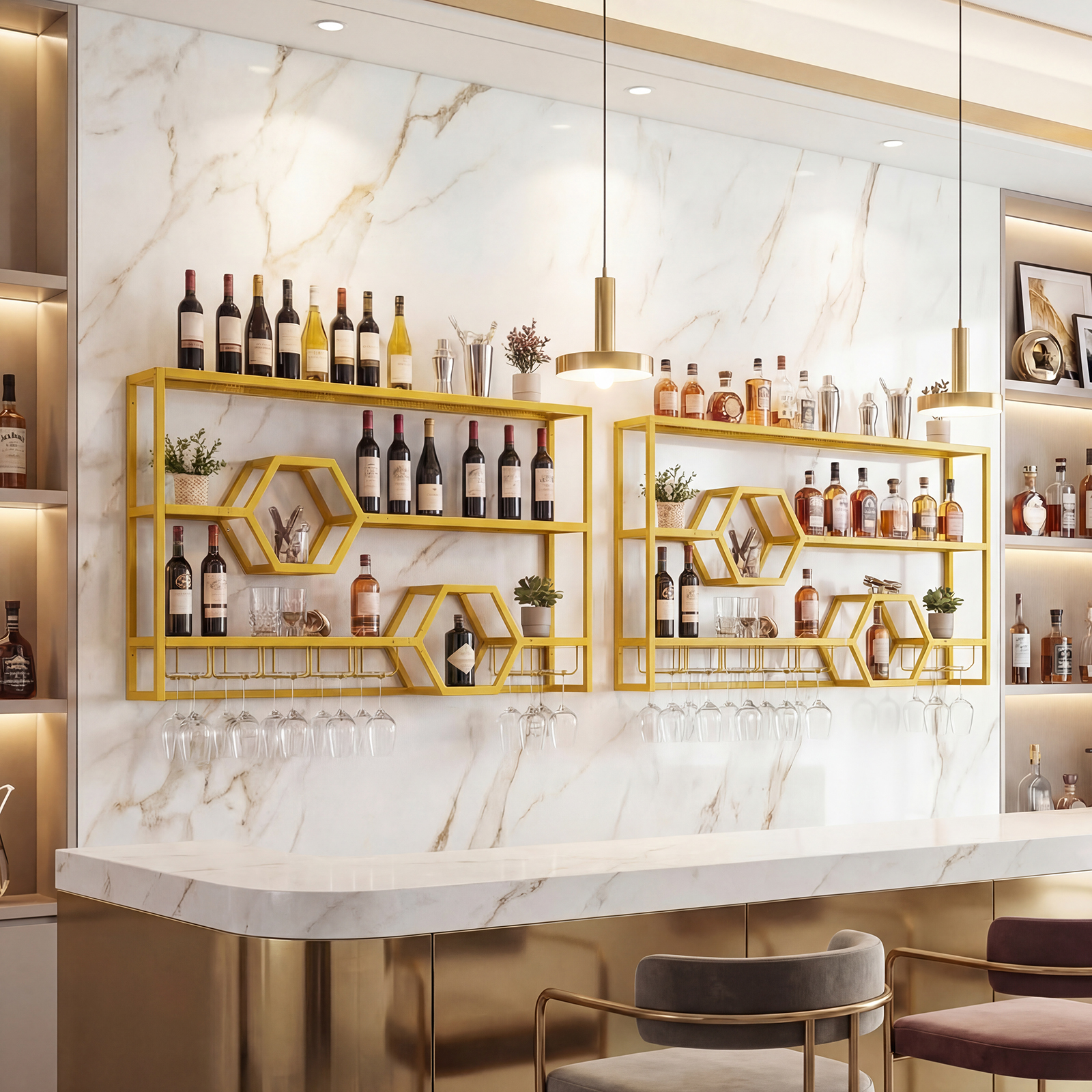 Wall Mounted Wine Rack 47” Lar - Kitchen Appliances Holder のレビューと価格